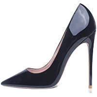 GENSHUO Bombas de tacón Alto con Punta Puntiaguda para Mujer Zapatos de Fiesta con tacón de Aguja Sexy 12 CM - 4.72IN